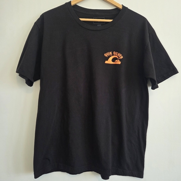 Quiksilver Logo Graphic T-Shirt | Black Surf Skate Tee | Size Large - Picture 2 of 5